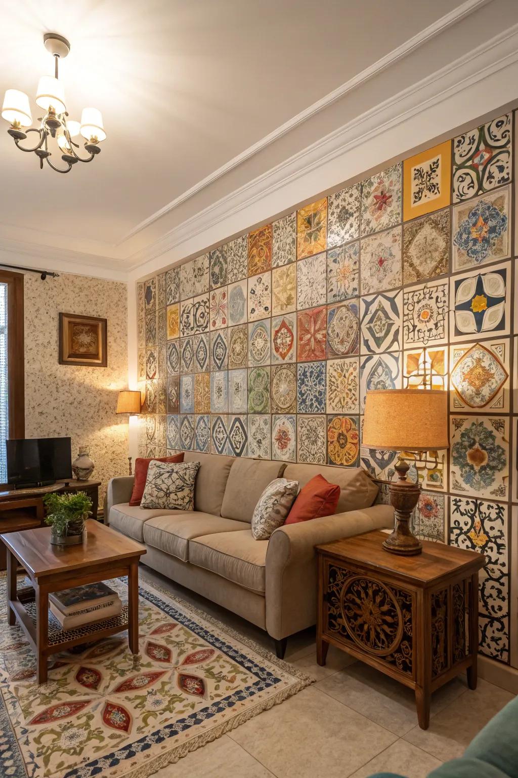Make a statement with a tiled wall.