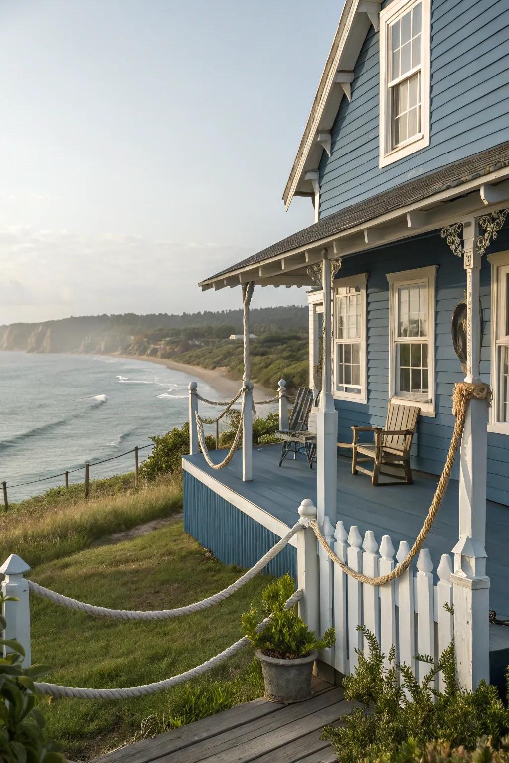 Twisted cord features bring a seaside vibe to blue homes.