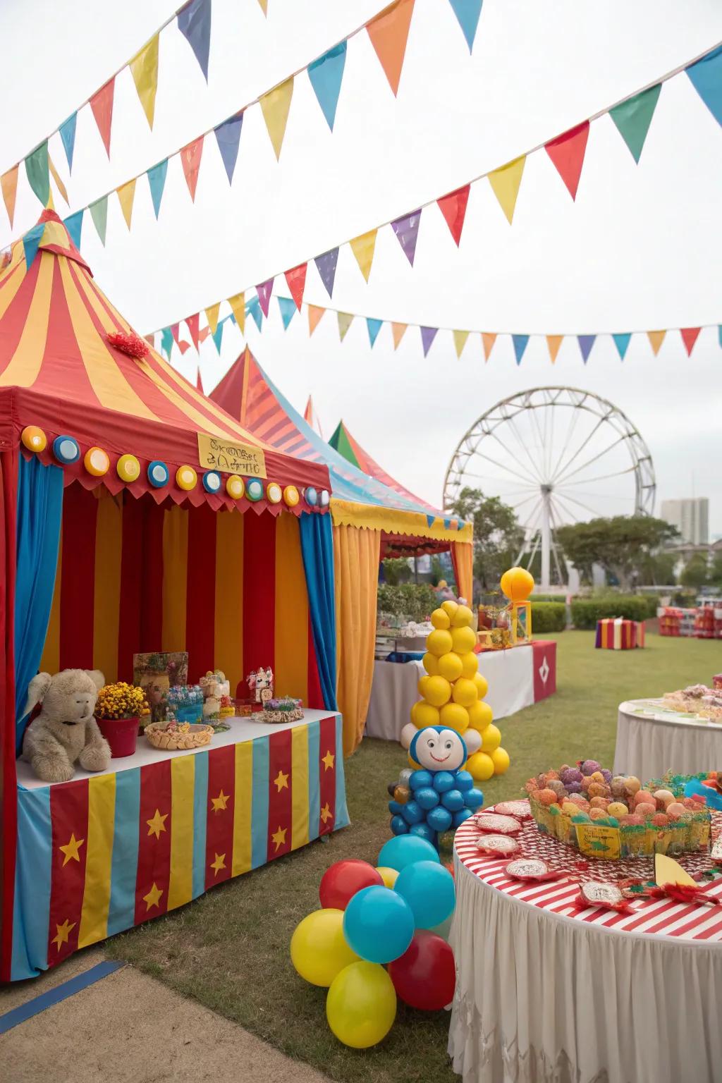 Big top-inspired baby shower fulfilled with amusement and vibrant components