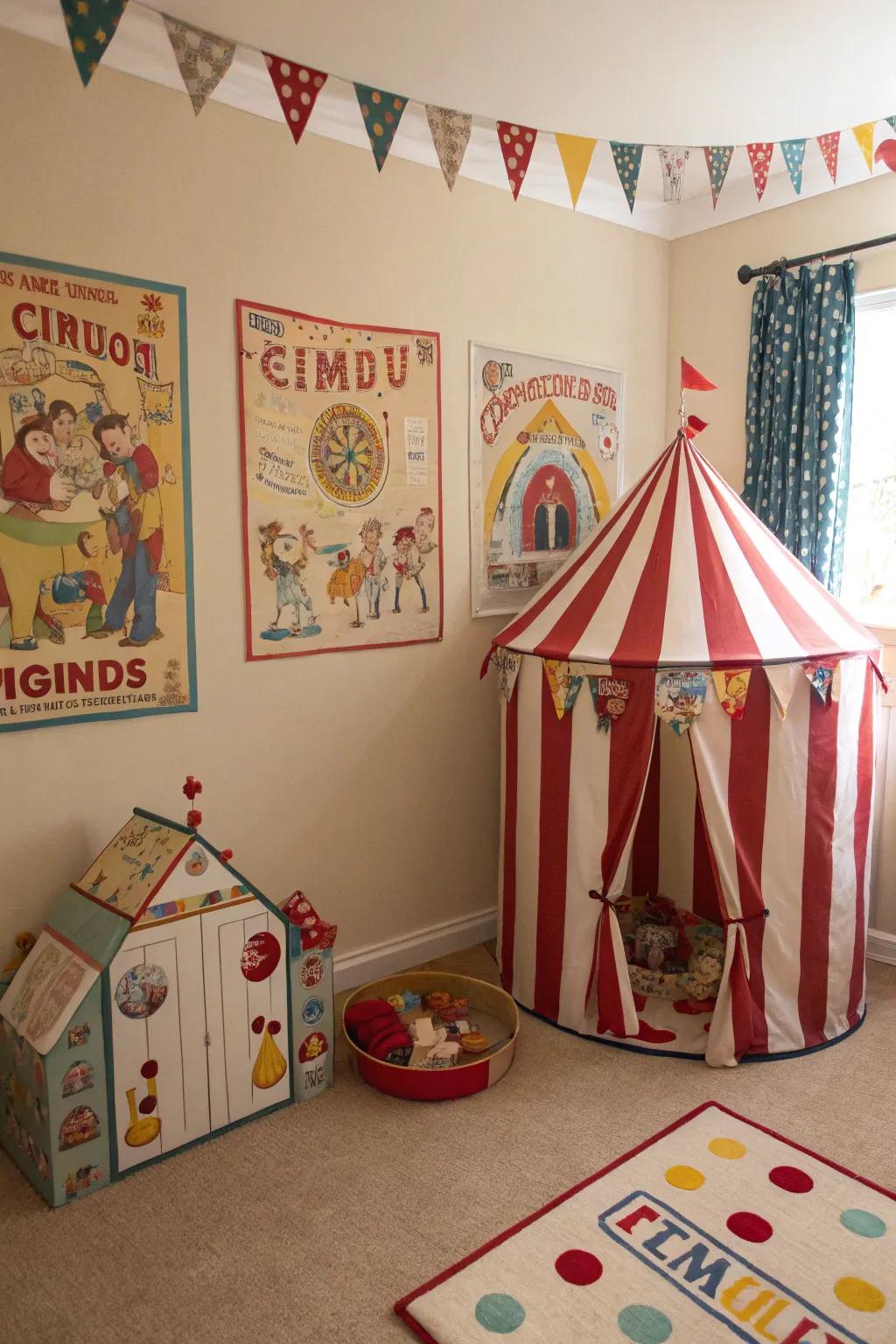 Step right up to a vintage circus-themed nursery.