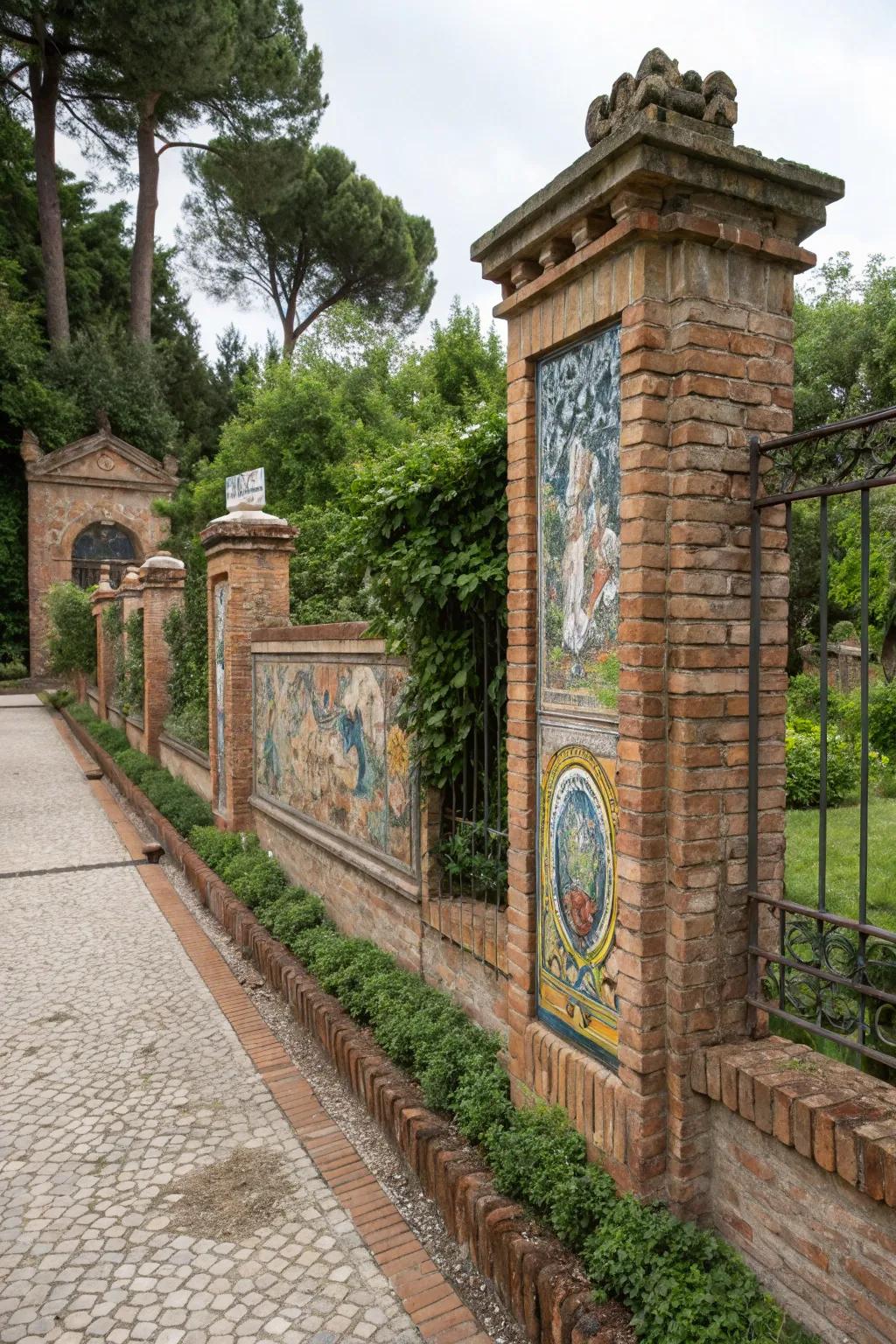 Art transforms a masonry perimeter into a breathtaking focal point.