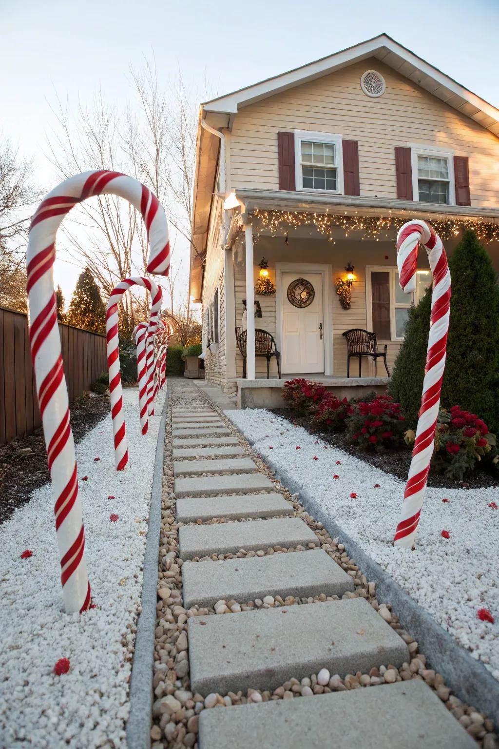 Guide attendees with a peppermint stick walkway.