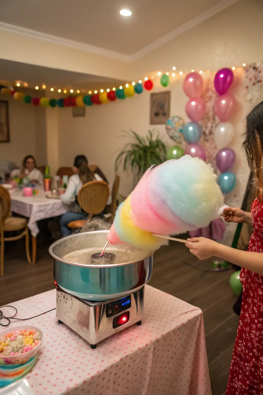 Spun sugar conveys a pleasant and sentimental nuance to your gathering.