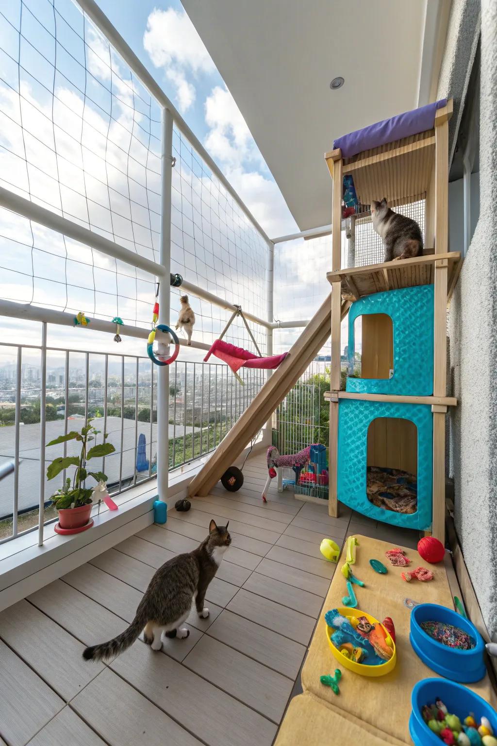 Interactive play areas retain your cats entertained and active.