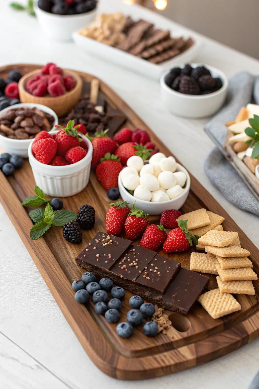A satisfying conclusion with a confection-themed grazing board.