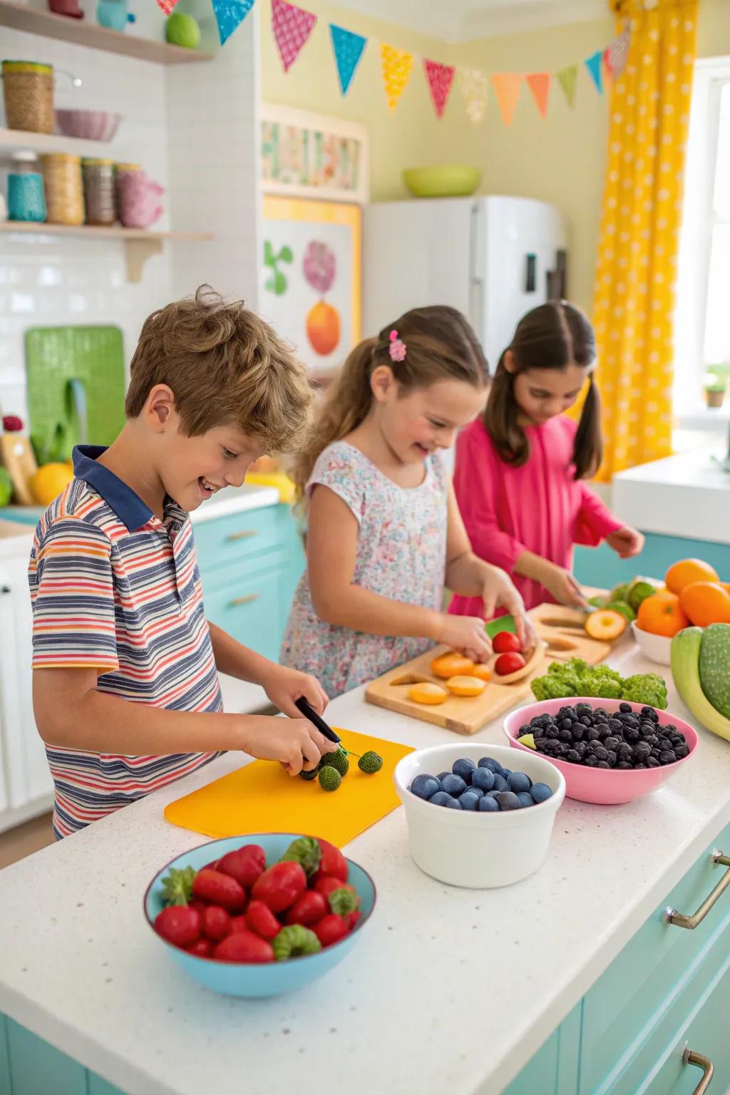 Cultivate independence through snack preparation.