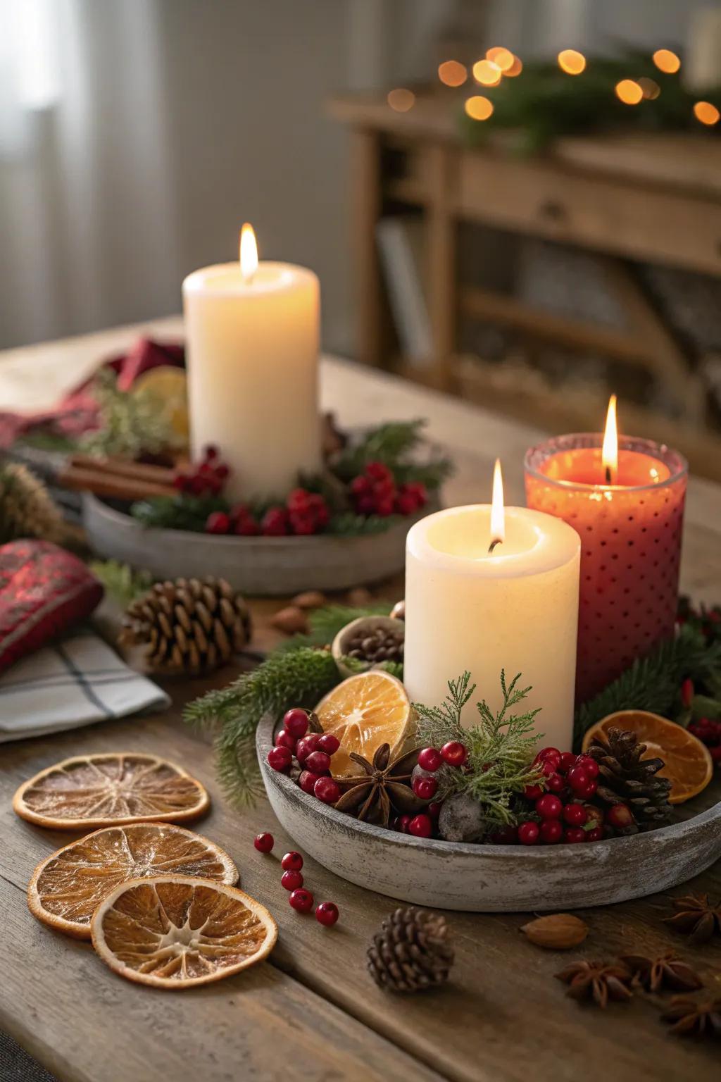 Holiday scents filling the home with warmth and memories.