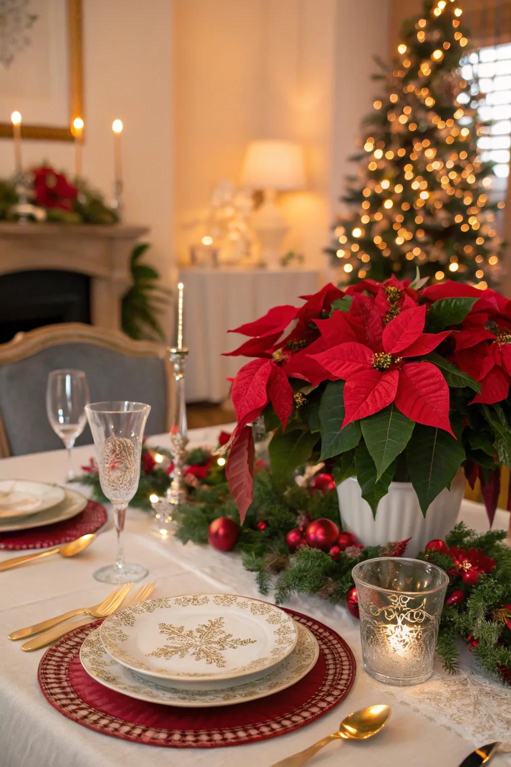 Winter blooms bring vibrant vitality to the Yuletide table.