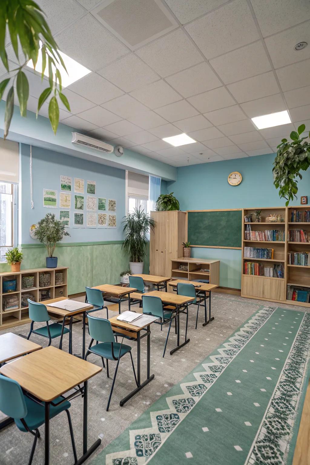 Calm colors make an environment focused.