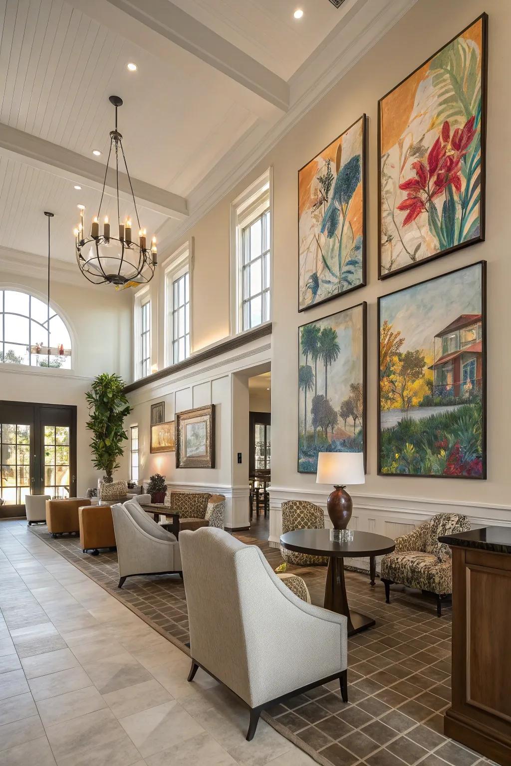 Prominent artistic creations defining the distinctiveness of a clubhouse.