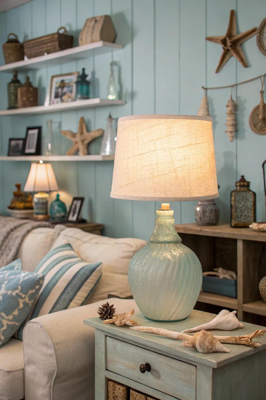 Seaglass-result illumination injects color and nostalgia into your décor.