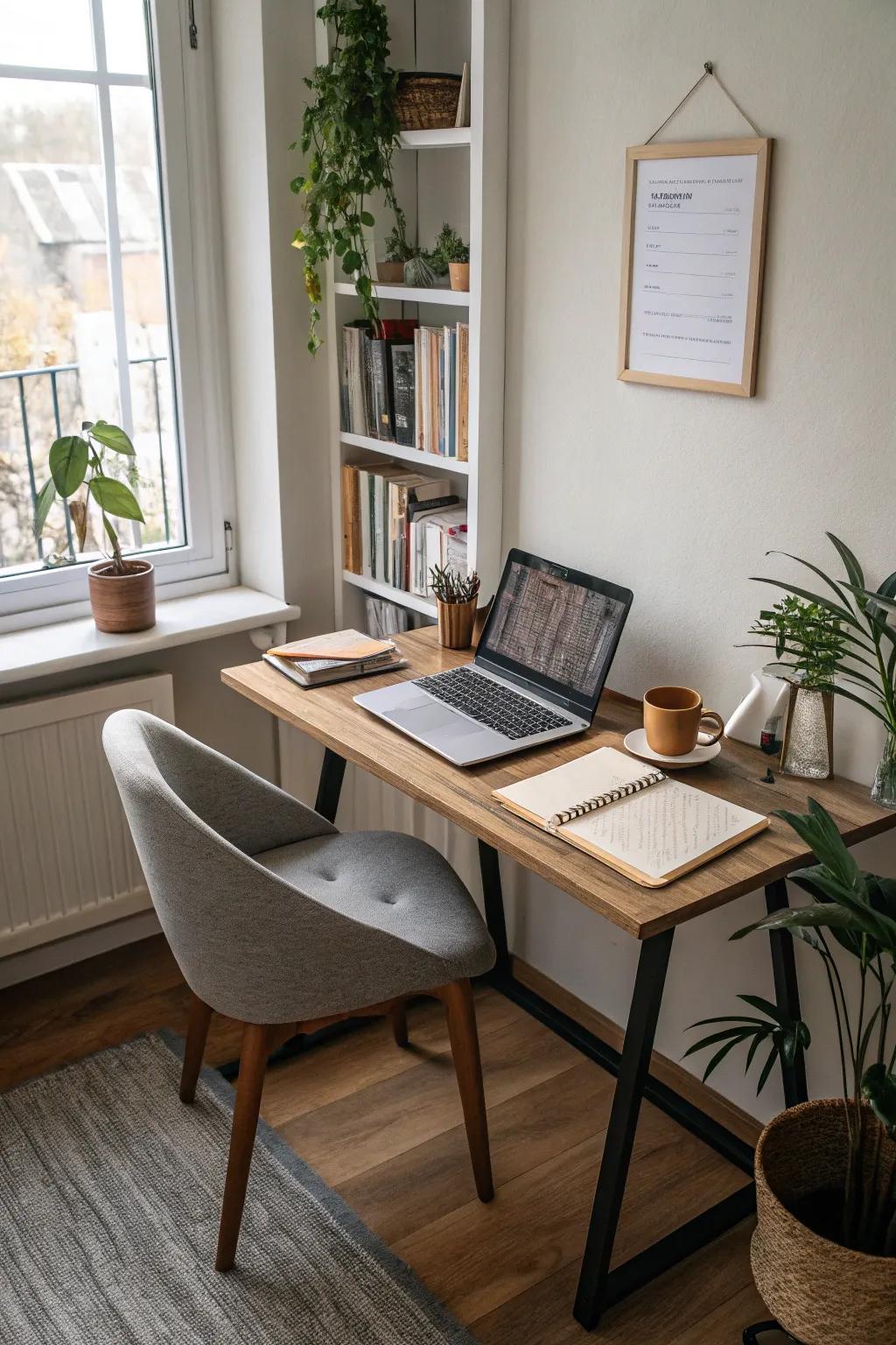 Fashion a practical workspace with a corner desk.