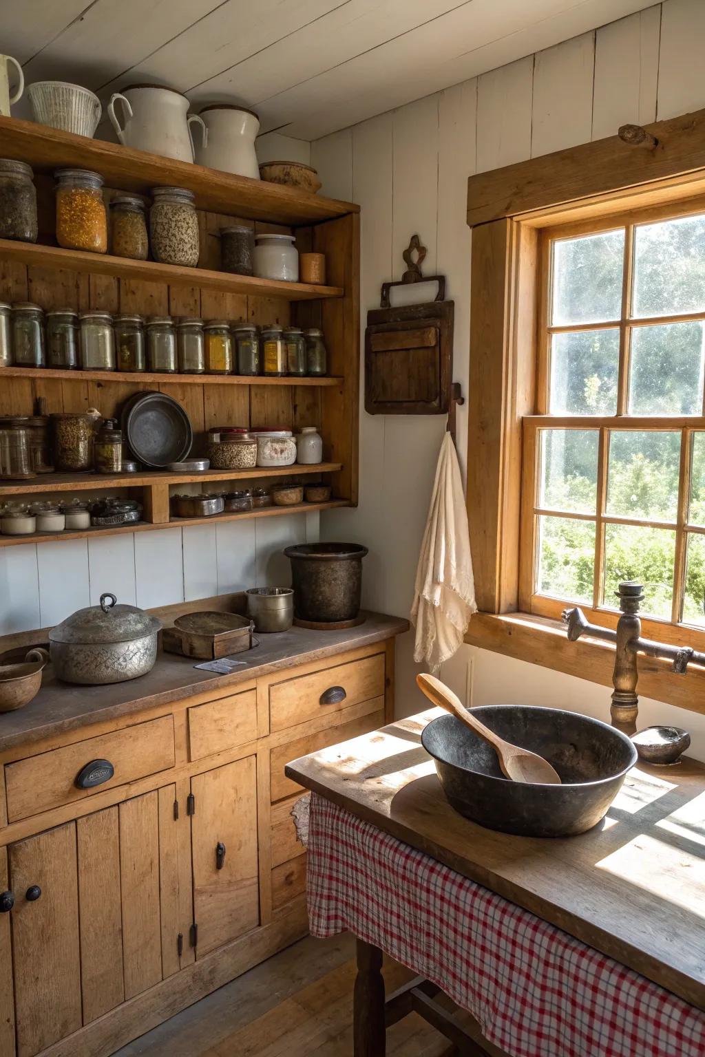 Classic finds impart unique charm to this cottage kitchen.