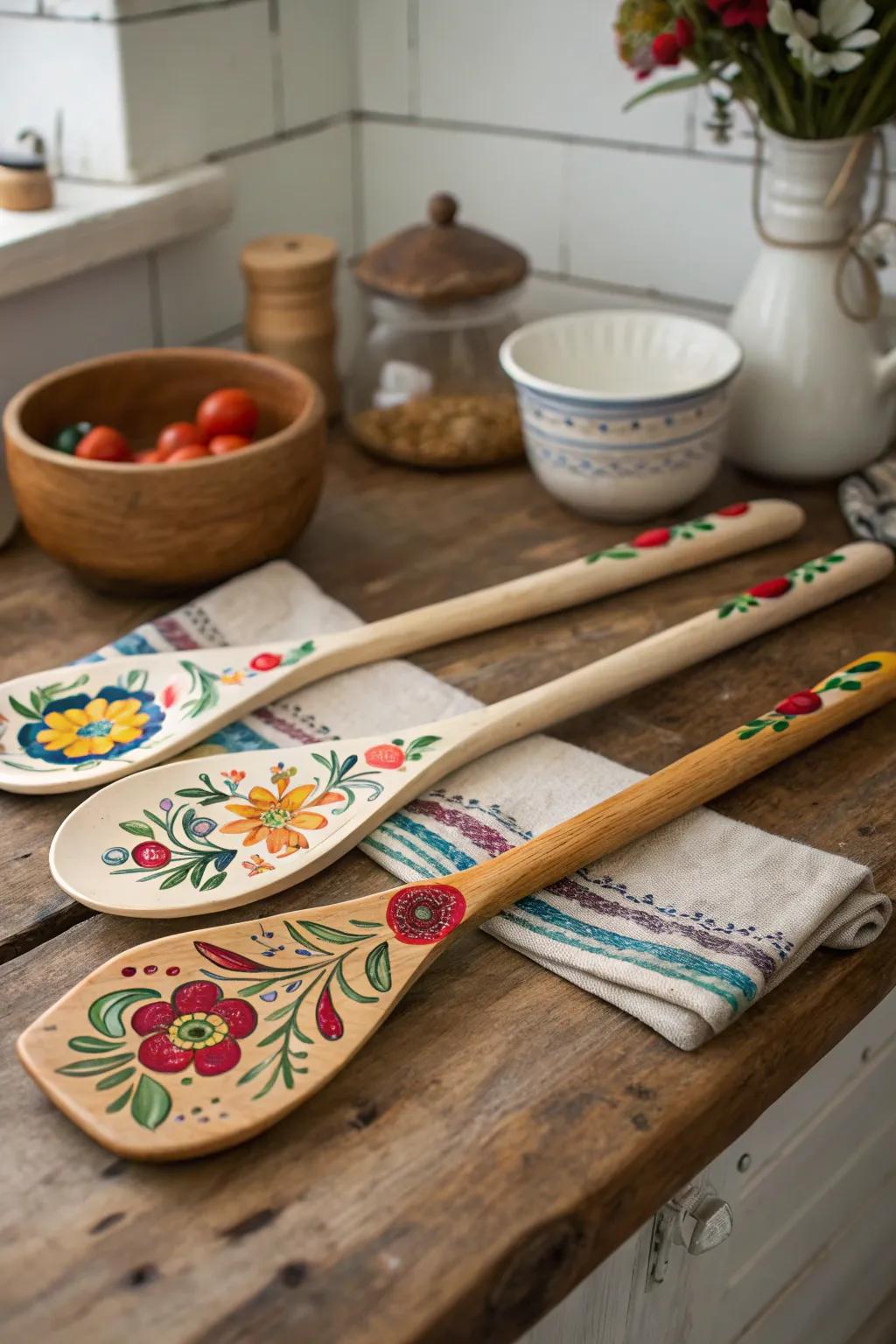 Artist-created wooden tools inject a hint of artistry into cooking.