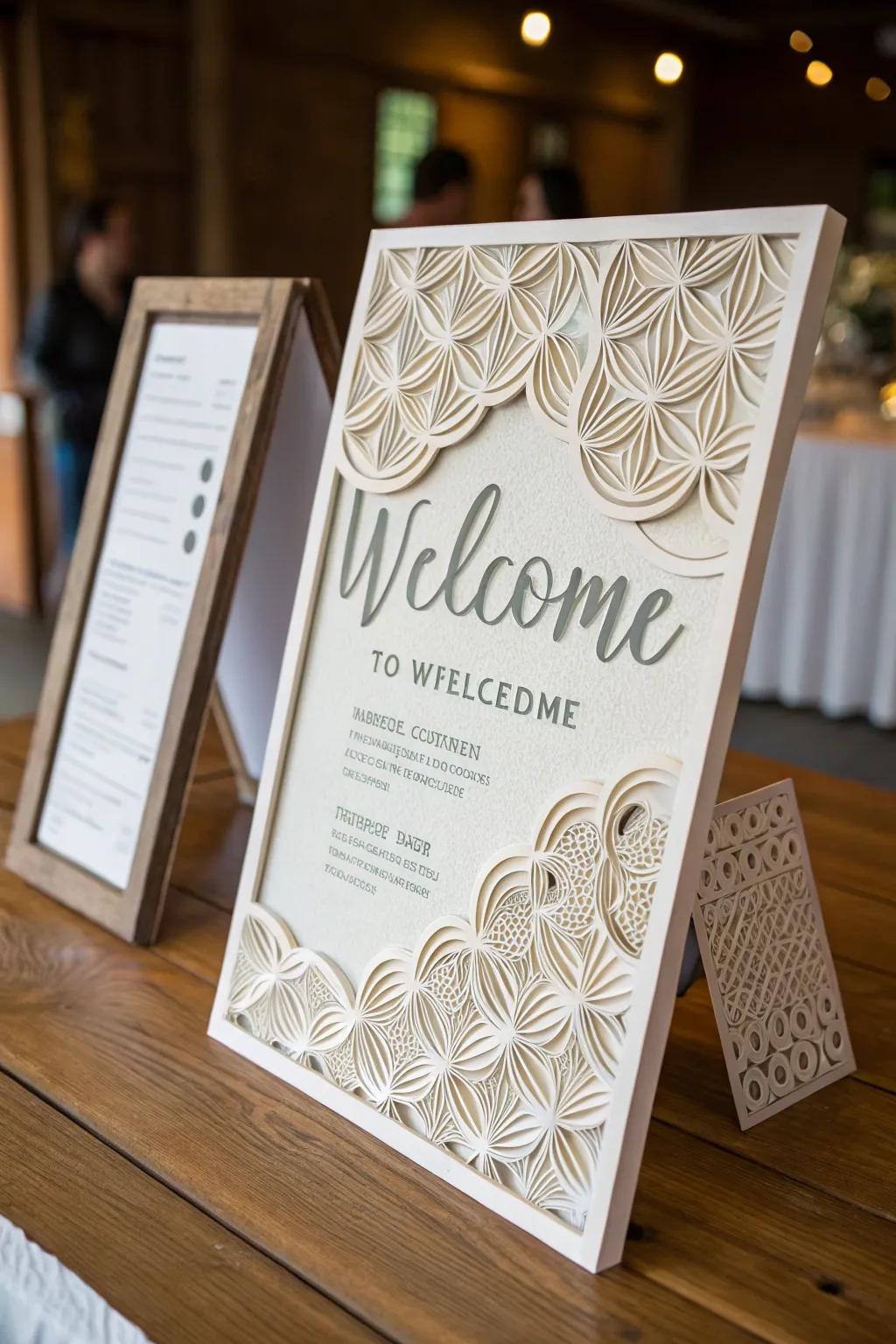 3D elements bring depth and intrigue to welcome boards.
