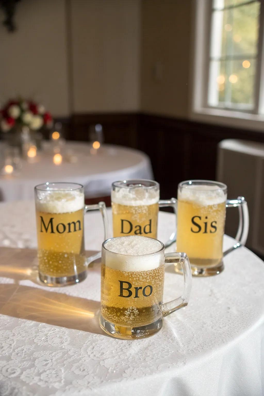 Family mug ensembles add a personal touch to shared moments.