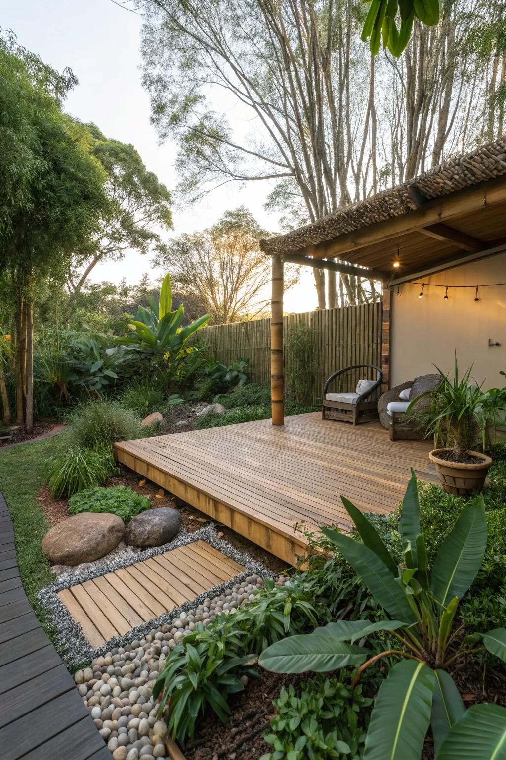 Bamboo fascia combines sustainability with style.