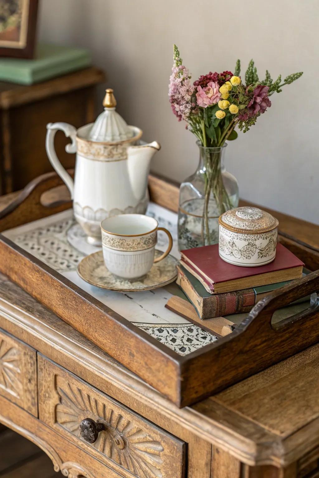 Nostalgic allure with retro articles.