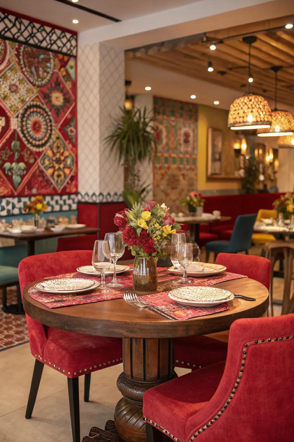 Cerise finish contributes an animated and audacious accent.