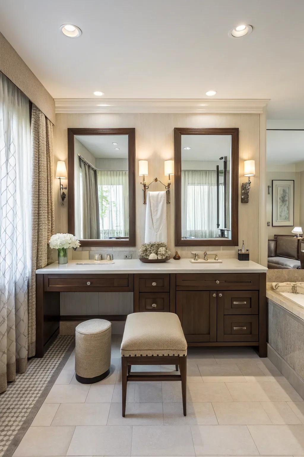 A central seating area introduces luxury and convenience.