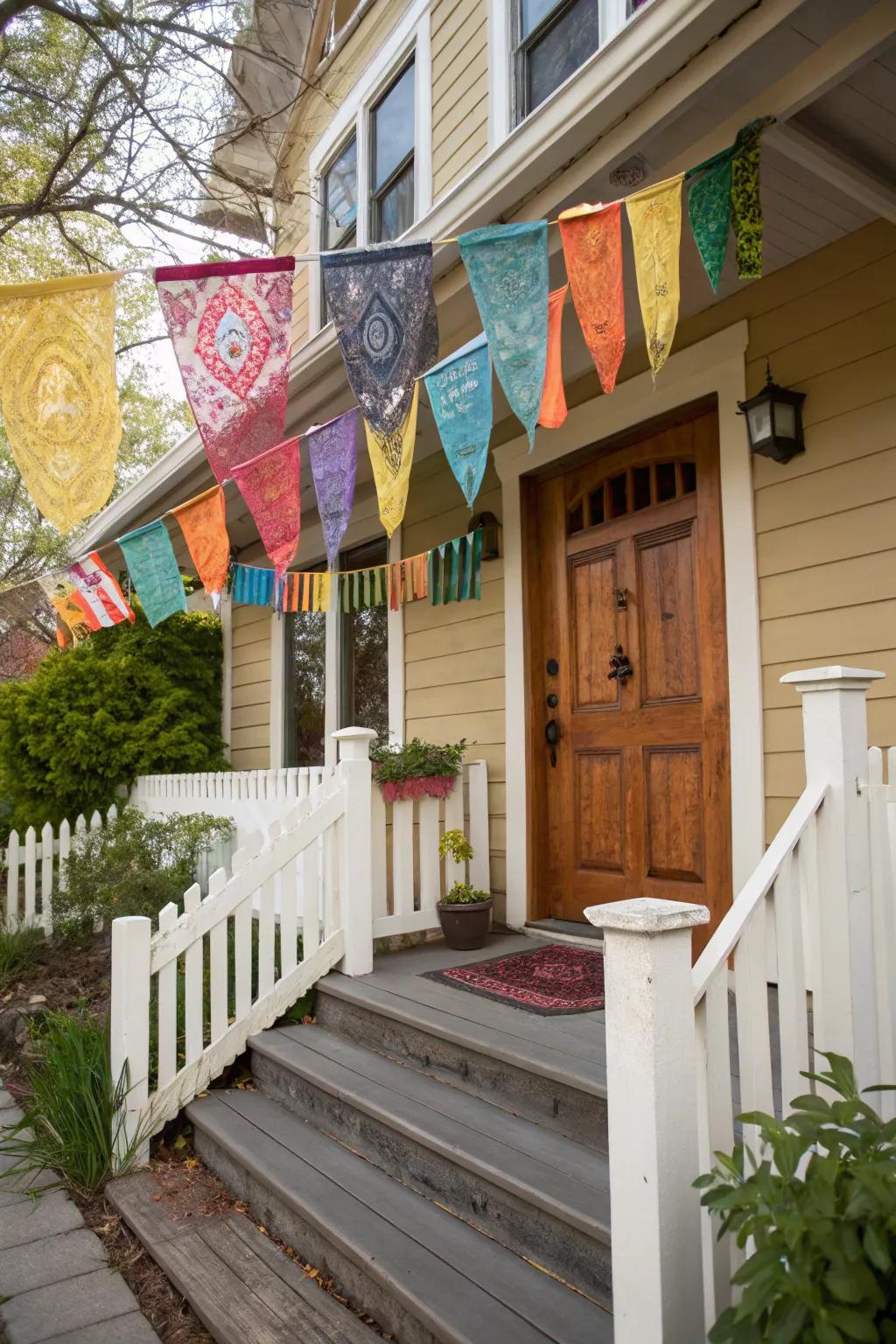 Textile banners impart a festive and welcoming essence.