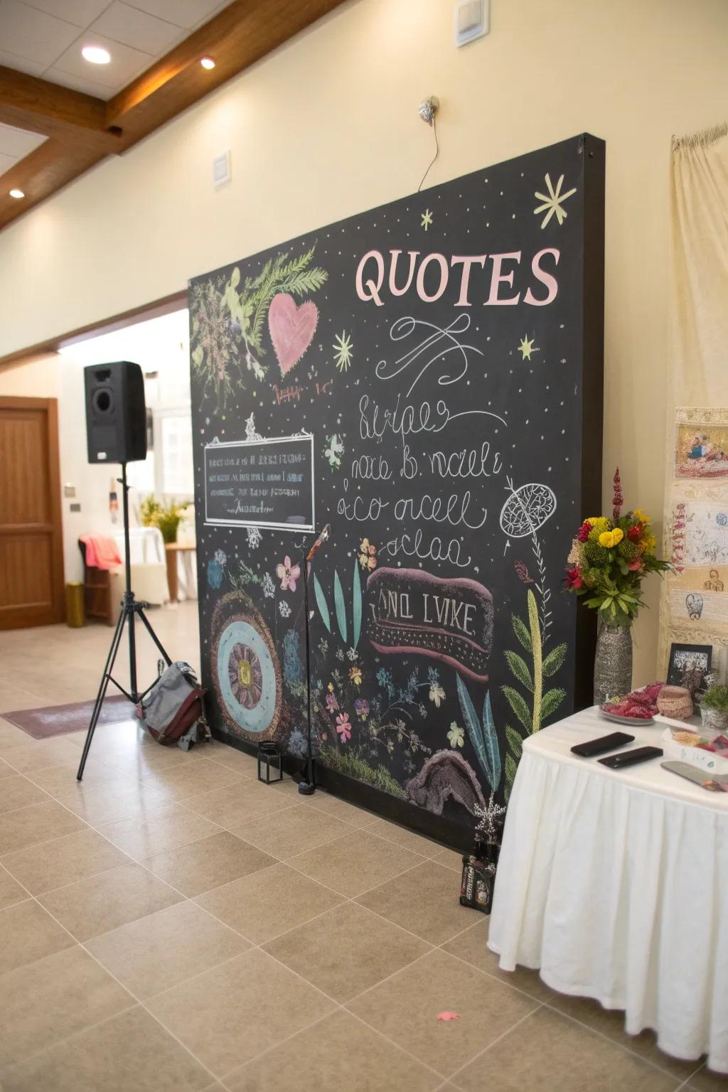 Chalkboards afford a personal and creative backdrop.