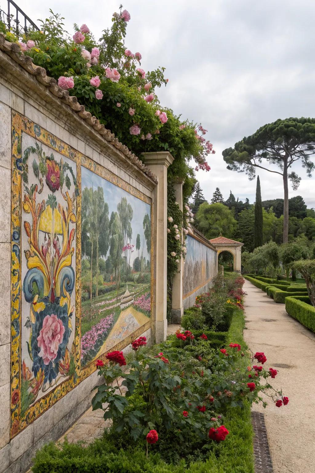 Artistic murals transform your exterior walls into a canvas of expression.