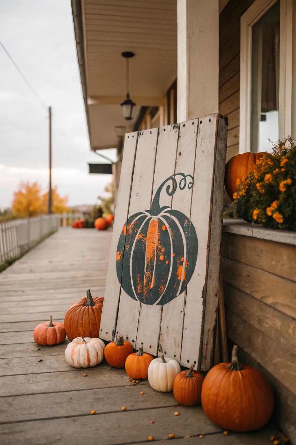 A delightful and festive gourd shape display for your porch.