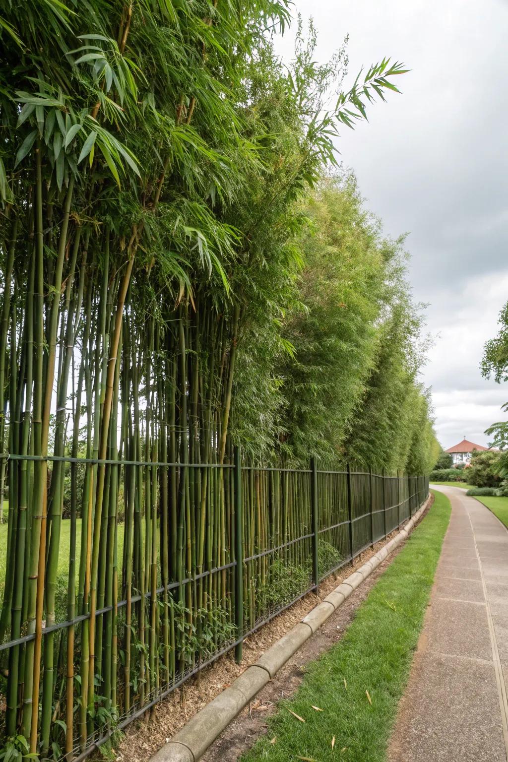 Bamboo extends an organic screen accompanied by a serene cadence.