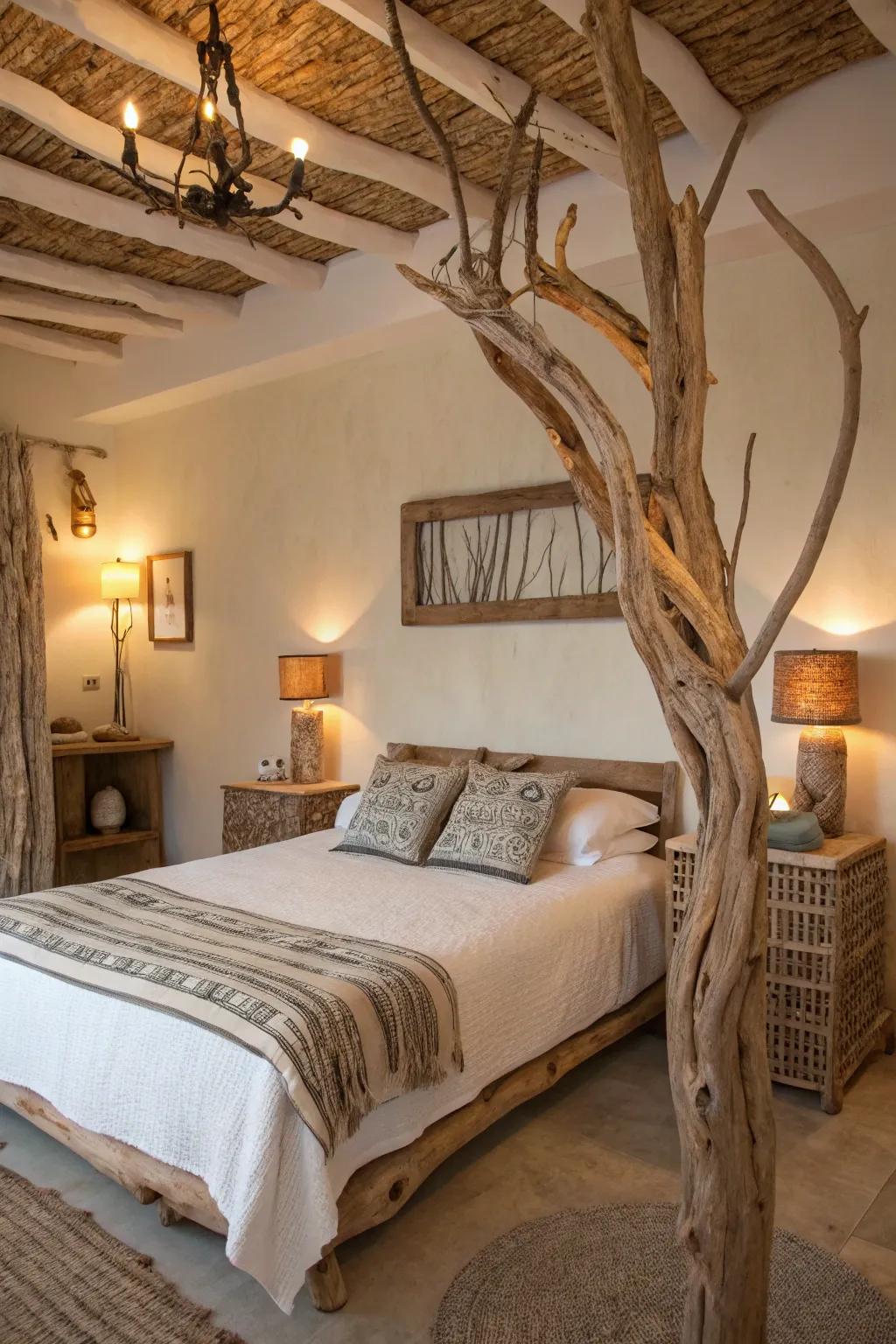 Coastal wood accents introduce a segment of the ocean's natural beauty within.