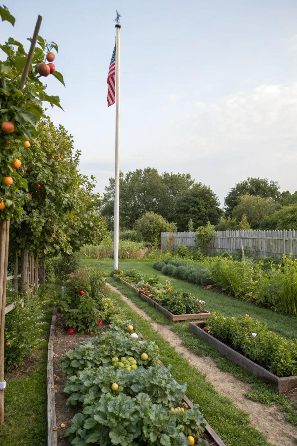 Consumable garden design presents both charm and abundance.