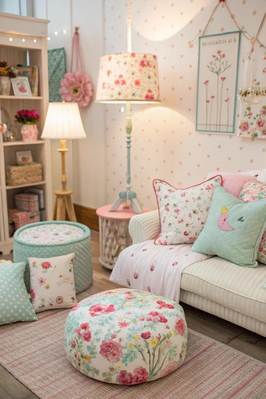 Playful florals add a whimsical touch to your home.