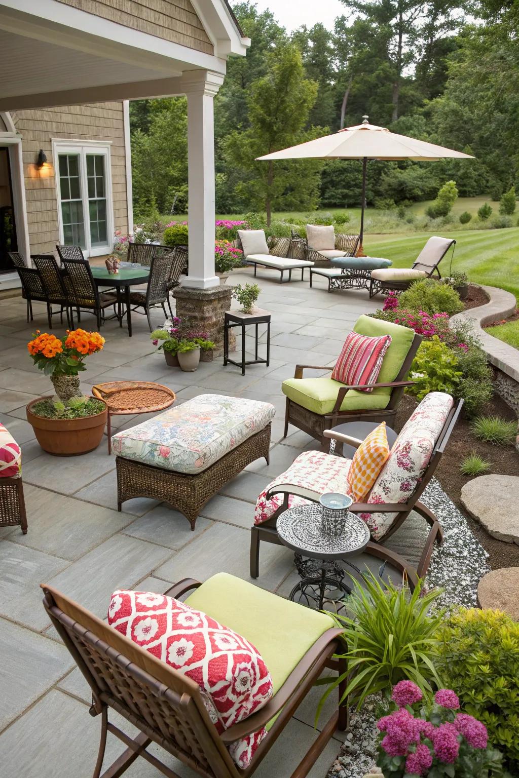 Mixing styles adds personality and interest to your porch setup.