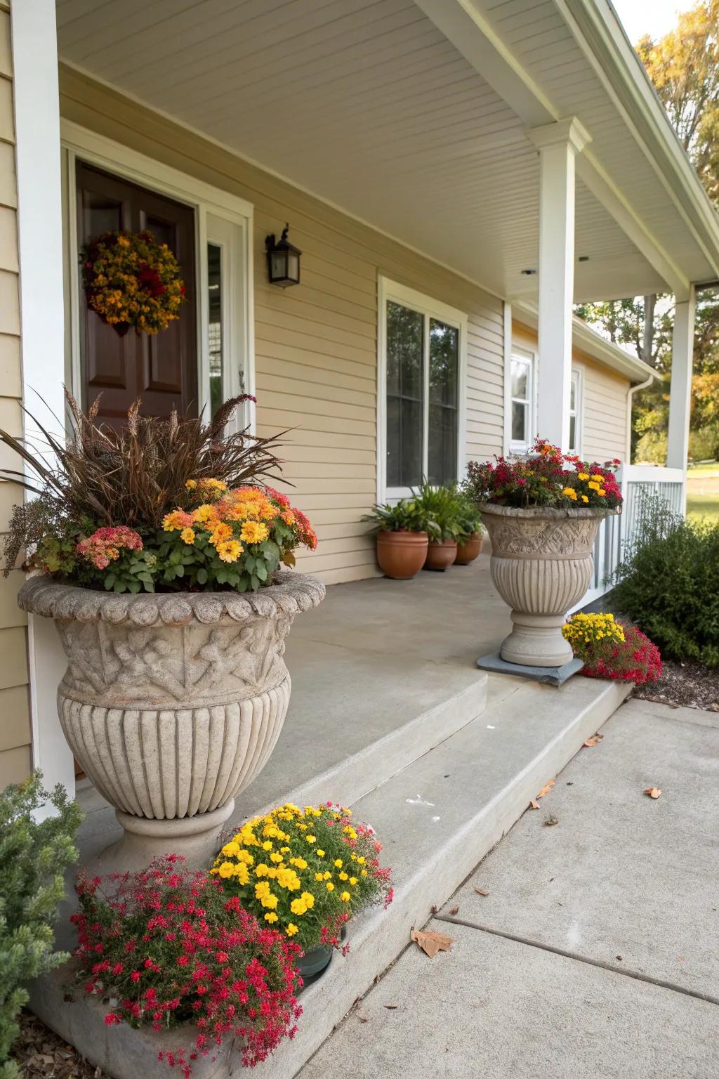 Containers add seasonal charm.