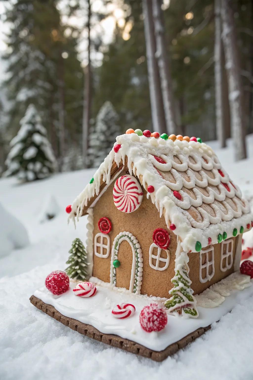 A gingerbread house with a playful twist