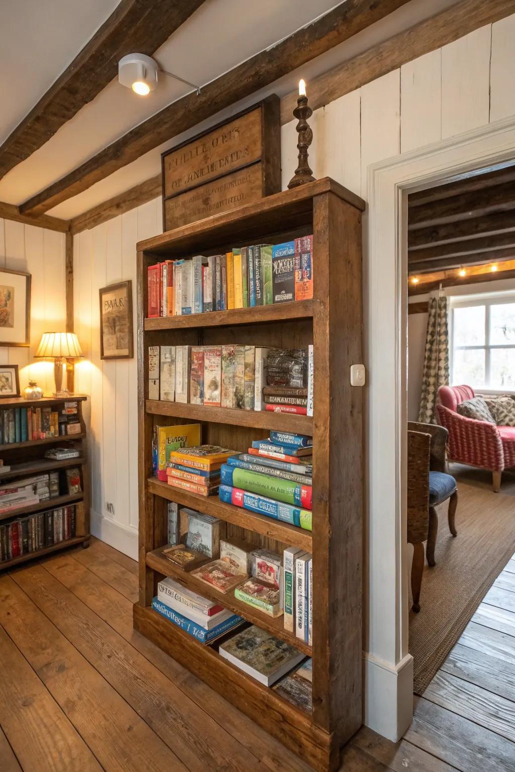 Bestow renewed purpose to aged furniture as game storage.