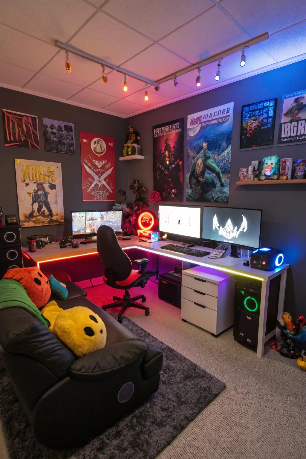 Immerse yourself in the gaming world with inspired decor.
