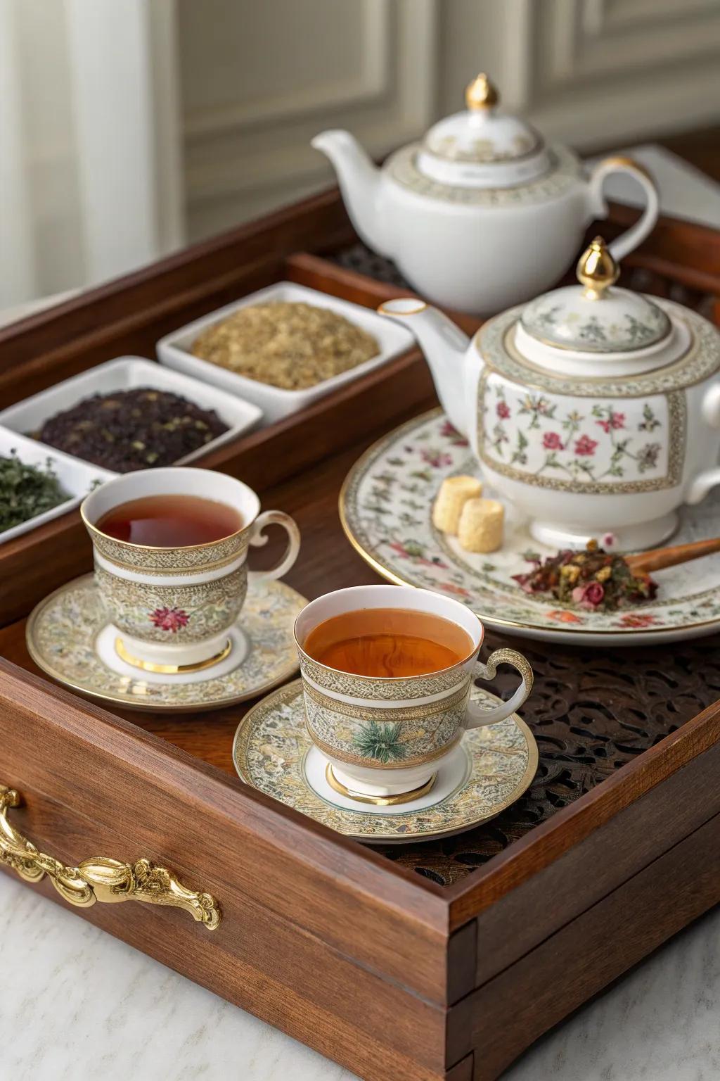 An artisanal tea set that assures a calming adventure.