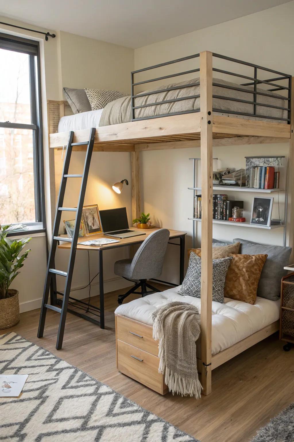 Adaptable high sleepers grow with your child.