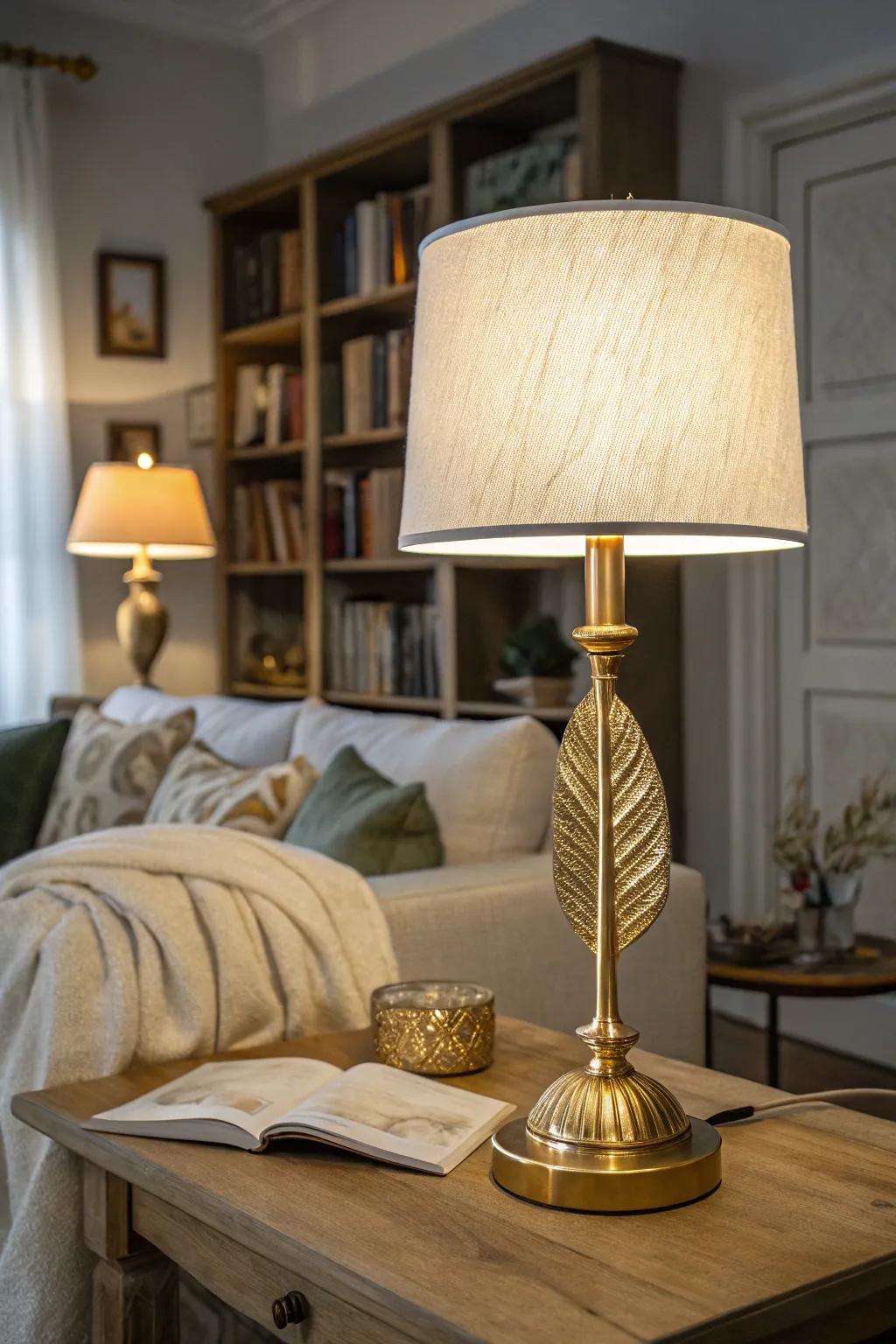 Illuminate your space with gilded lamp bases.