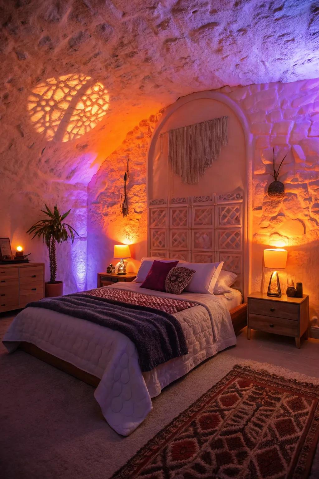 Colored light sources can enchant your personal space through a spectral glow.