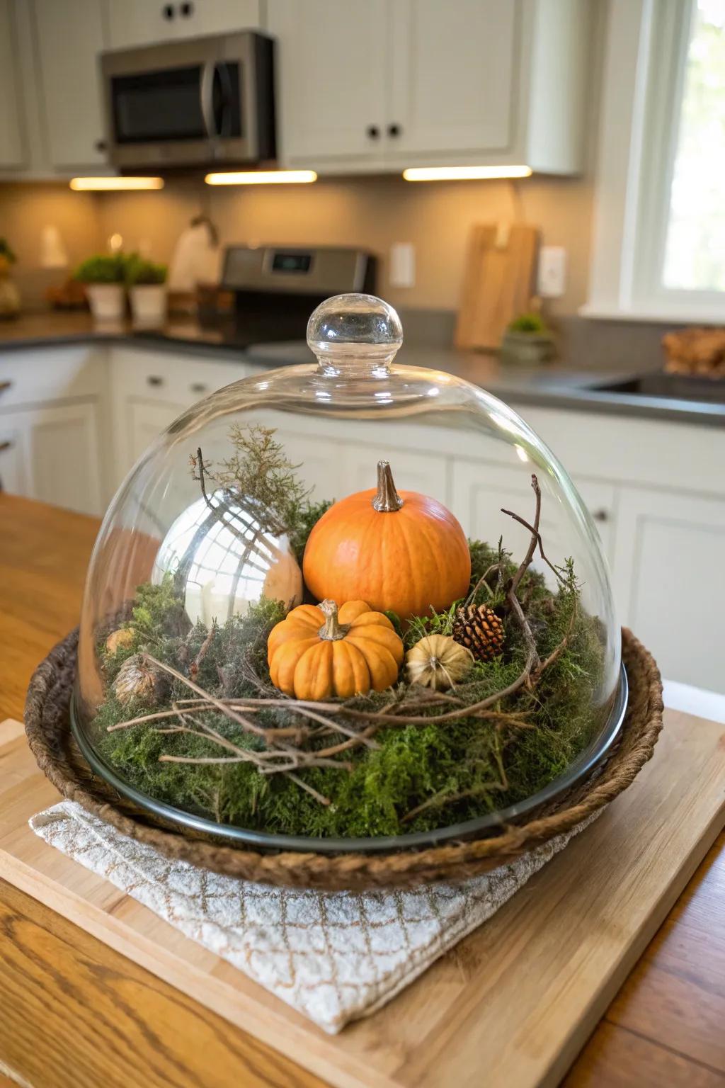 A fusion of nature and spookiness contained by a dome.