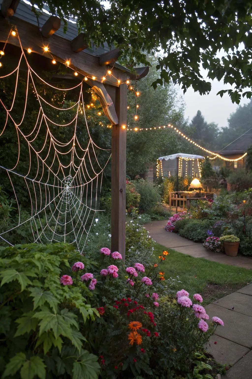 Elevate your decor with glittering spider webs.