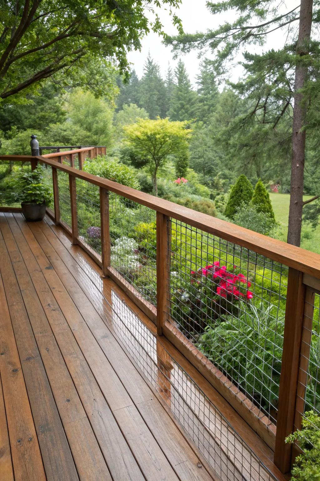 Natural tints proffer an eco-conscious and harmonious deck visual.