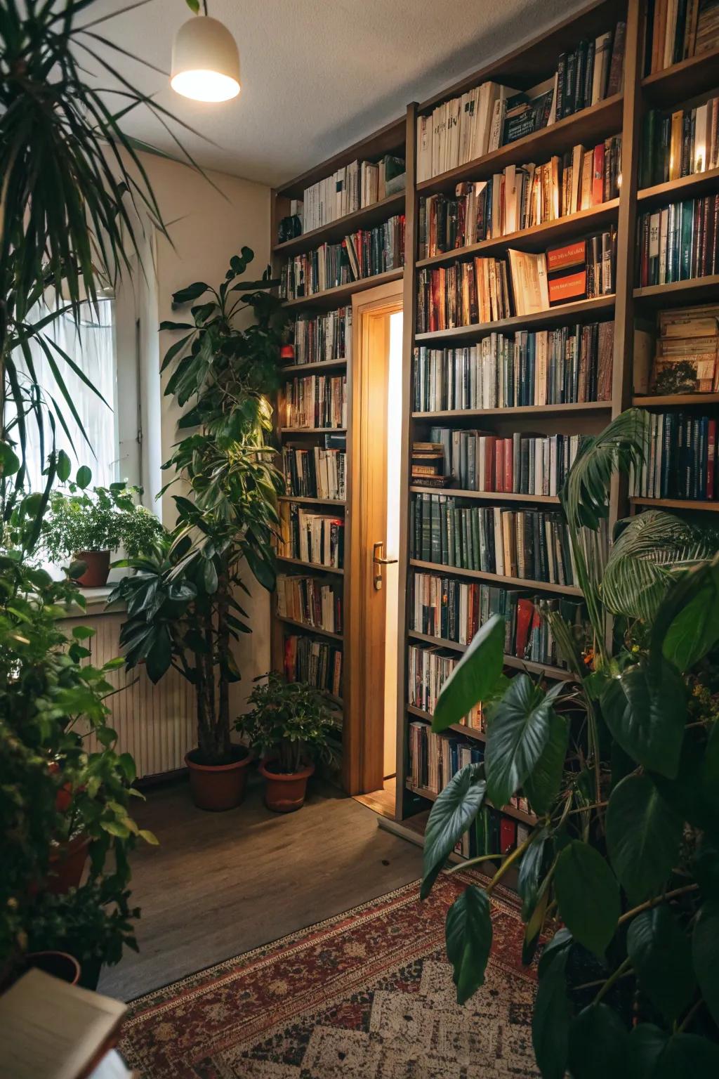 Greenery provides a refreshing element to the library.