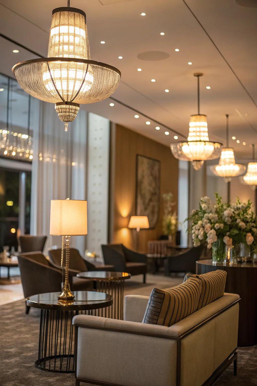 Chic illumination setting an ideal ambiance.