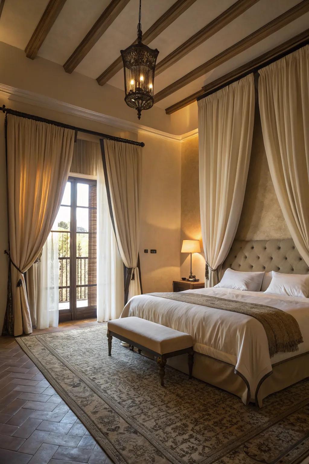 Full-length drapery enhances the elegance of your windows.