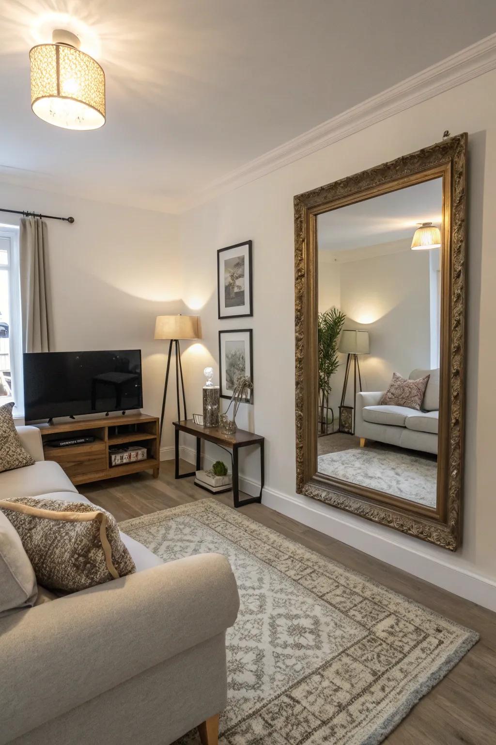 Sizable mirrors are apt to render even the most diminutive expanses feeling majestic.