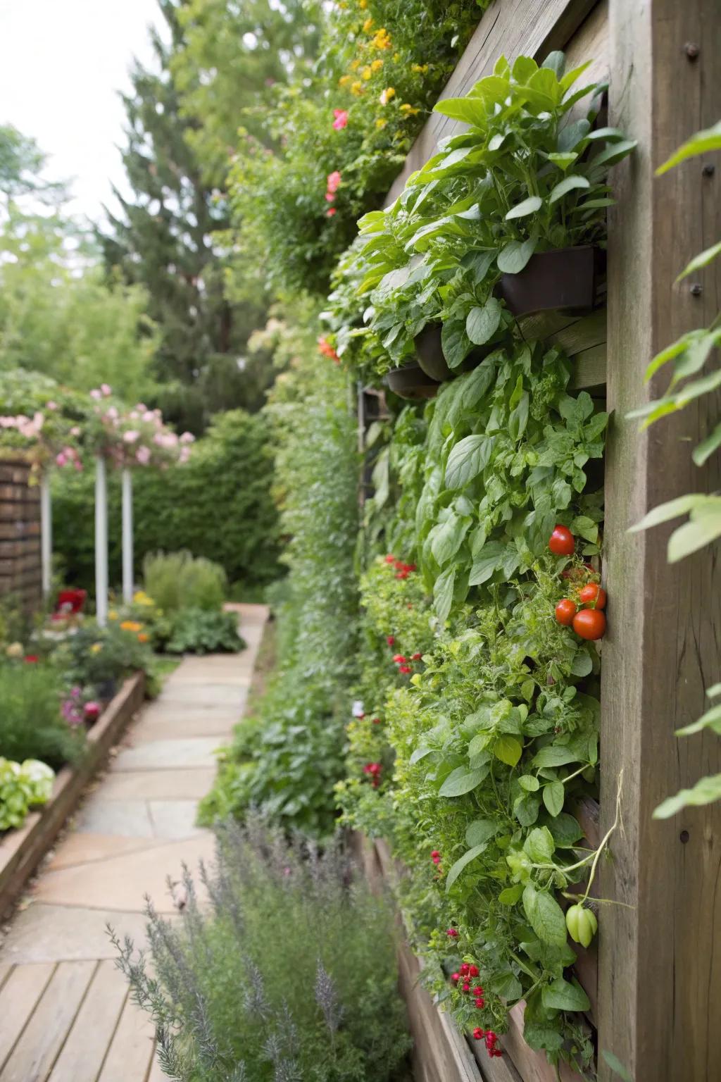 Vertical gardens transform standing spaces into flourishing landscapes.