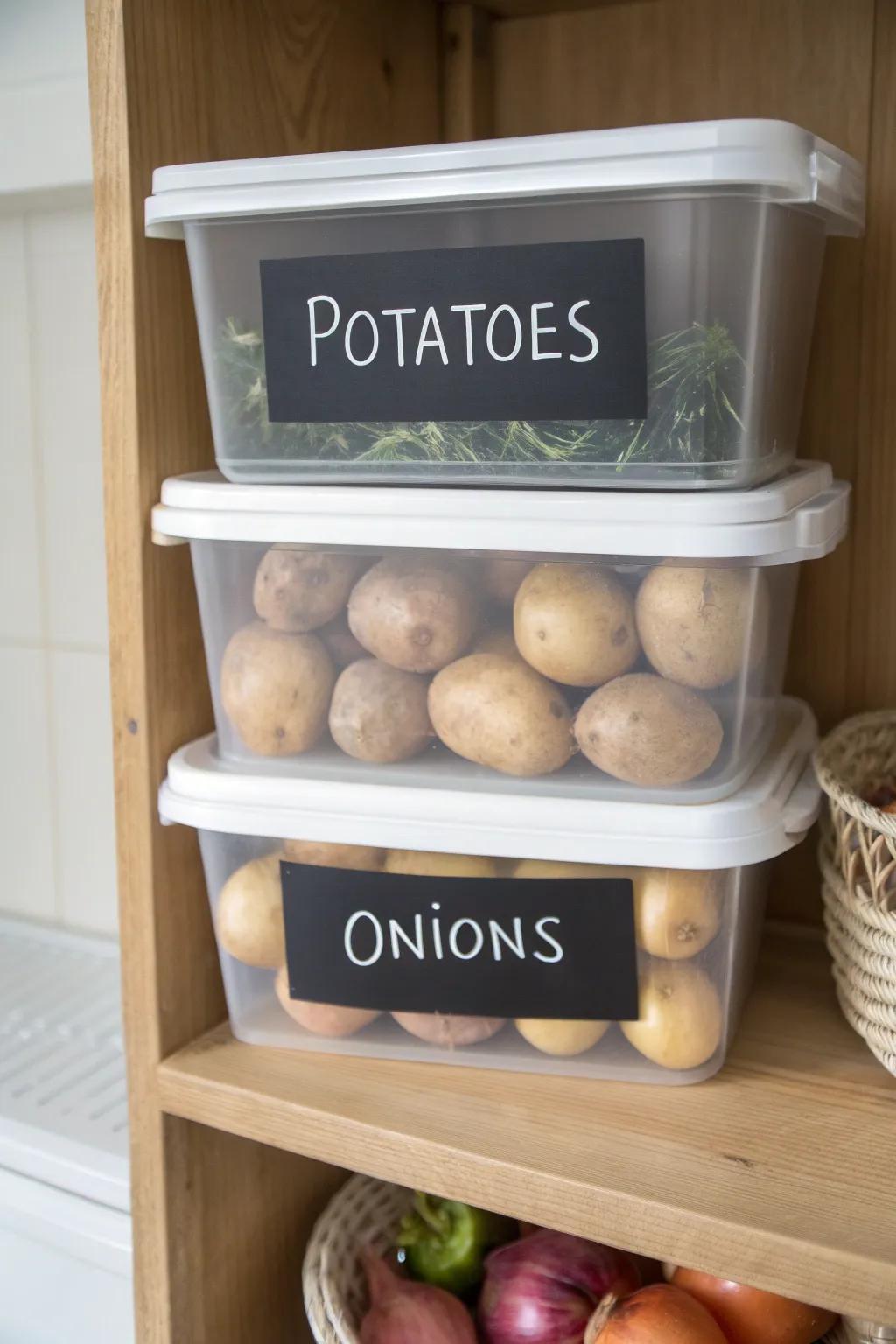 Chalkboard labels deliver a personalized touch and pragmatic organization.